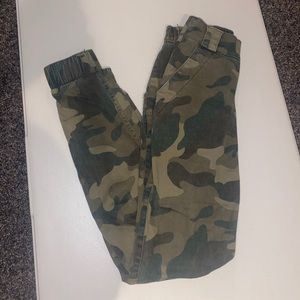 high rise camo joggers